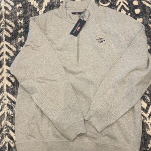 Vineyard Vines Light Gray Quarter-Zip with Chatham Bars Embroidery-nwt